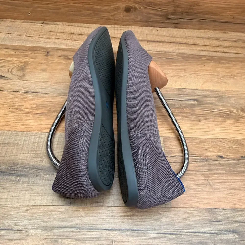 Women’s Pointed Knit Ballet Flats - Dark Gray